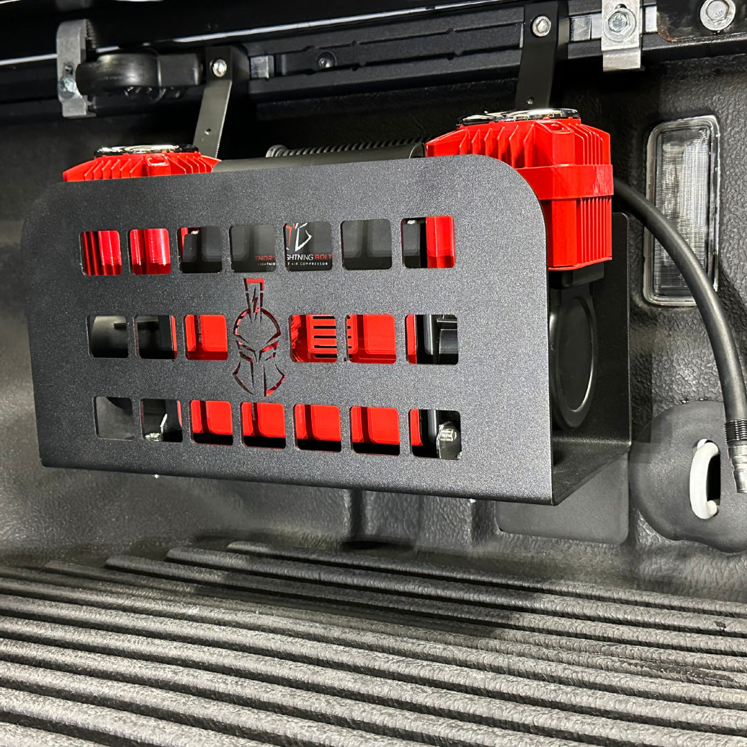 Thor's Lightning Refuge MOLLE Portable Air Compressor Mount for Jeep Gladiator JT 2020-Present Thor's Lightning Refuge MOLLE Portable Air Compressor Mount for Jeep Gladiator JT 2020-Present